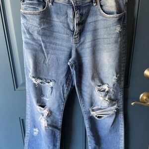Distressed Blue Jeans